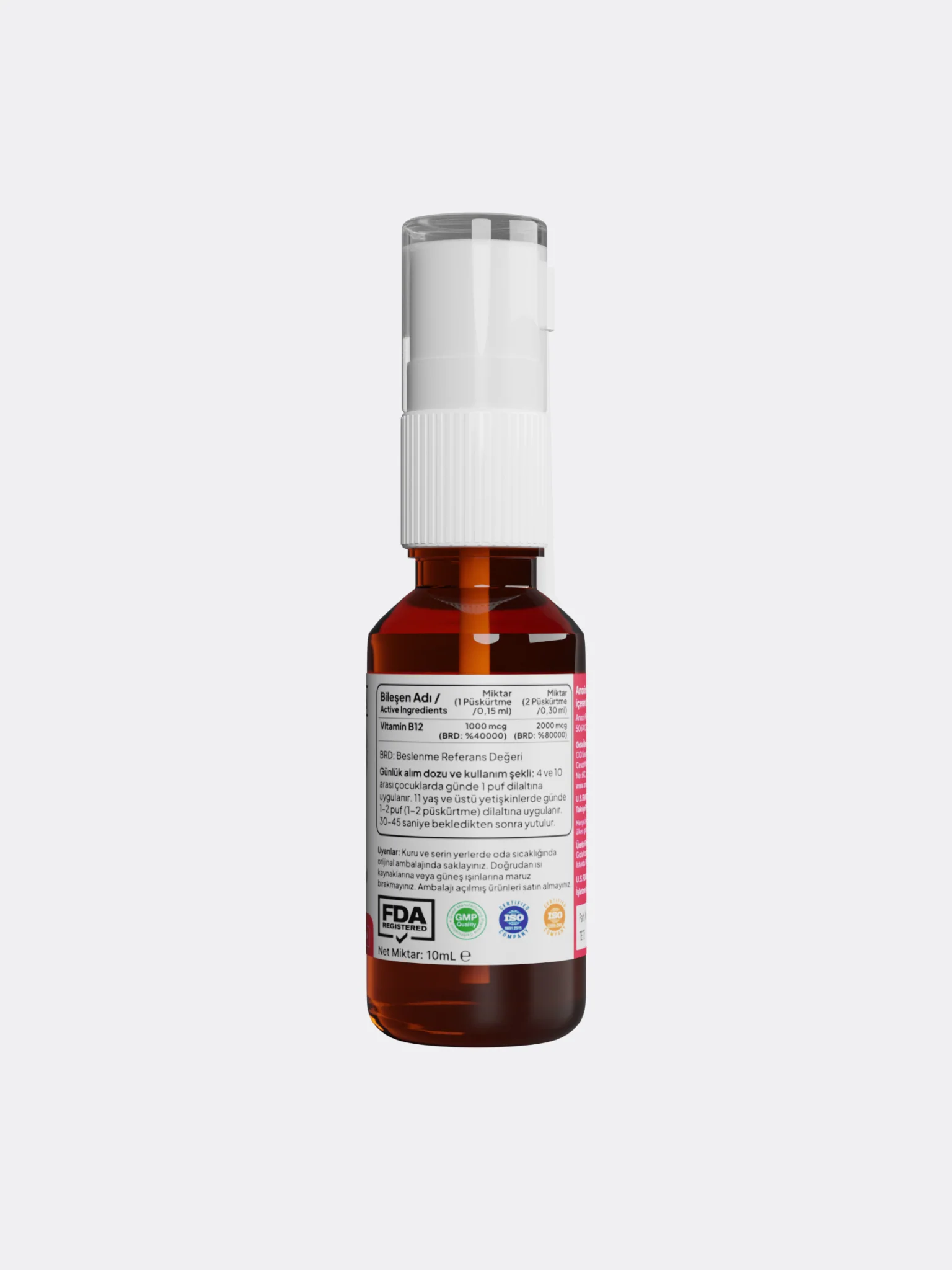 Vitamin B12 (MethylCobalamin) Sprey 1000 mcg 2000 ug 10 ml - Image 3
